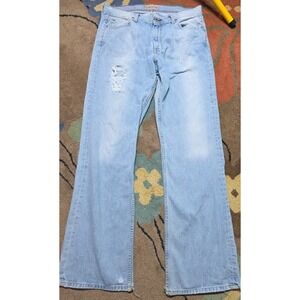 BKE Buckle Tyler Boot Leg Jeans Mens 34R Blue Light Wash Denim Pants‎ 34x35 Y2K